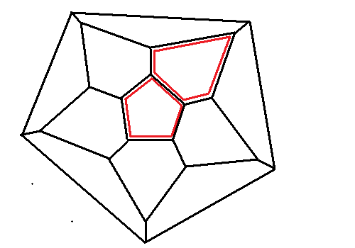Dodecahedron with two panes replaced by trivial loops