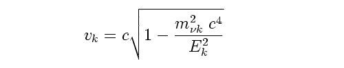 Relativistic velocity as function of energy and rest mass